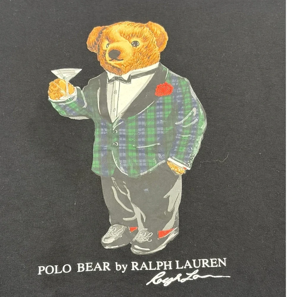 Polo Ralph Lauren Mens Polo Bear Tuxedo Martini Graphic T-Shirt Black XXL 2XL